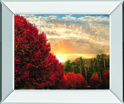 Crimson Tress By Celebrate Life Gallery - Mirror Framed Print Wall Art - Red