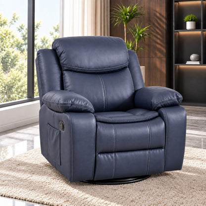 Rocker Recliner Chair With Manual Recline And 360° Swivel Base Home Essentials