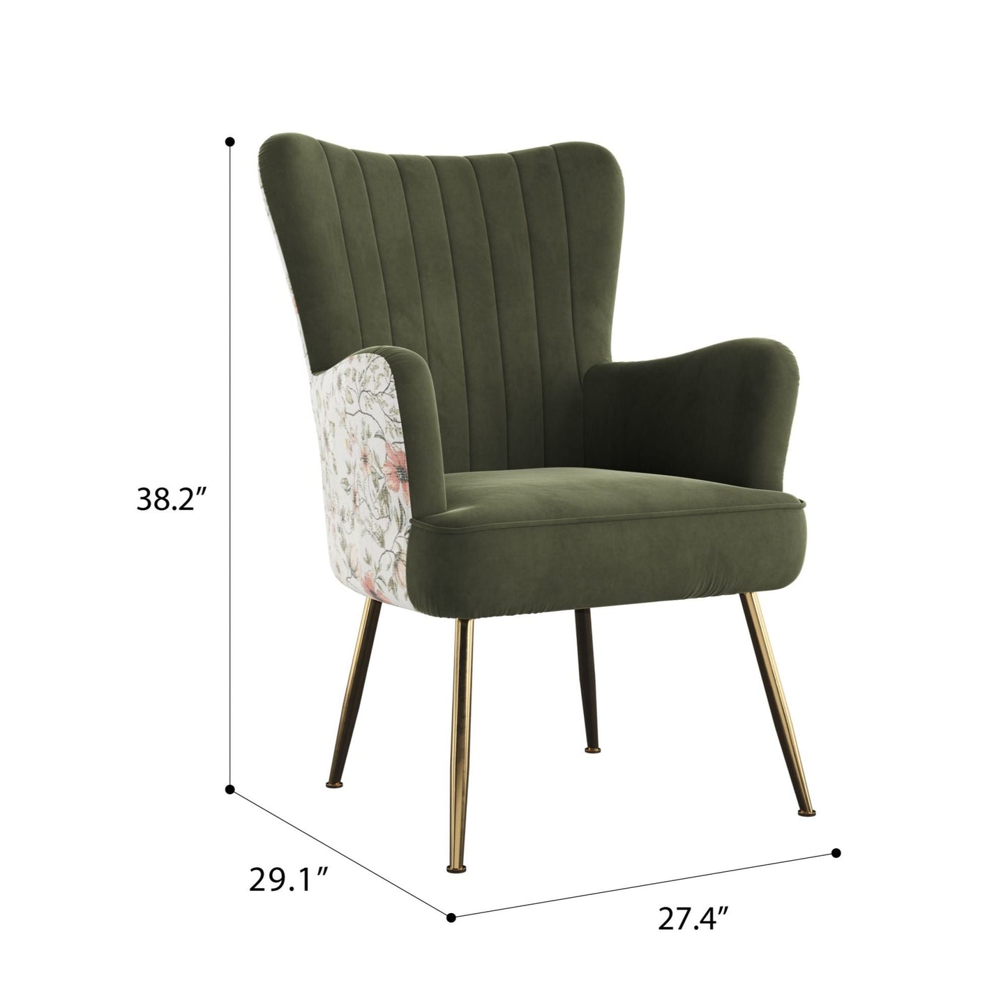 Accent Chair With Unique Print Fabric Emerald Home