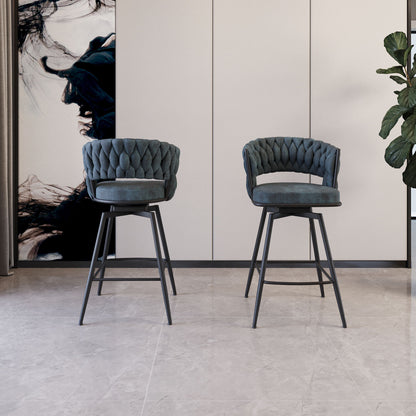 Bar Stool 360 Swivel With Back Footrest Home Essentials