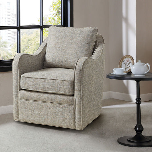 Brianne - Wide Seat Swivel Arm Chair - Gray Multi