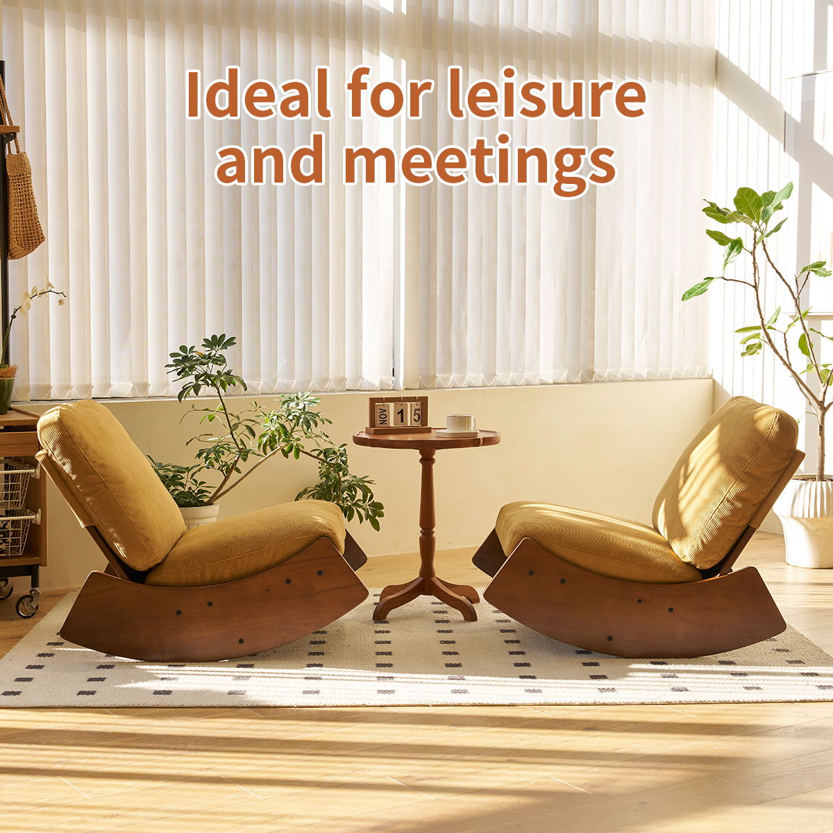 Comfortable High-Quality Upholstery Glider Rocking Chair Home Essentials