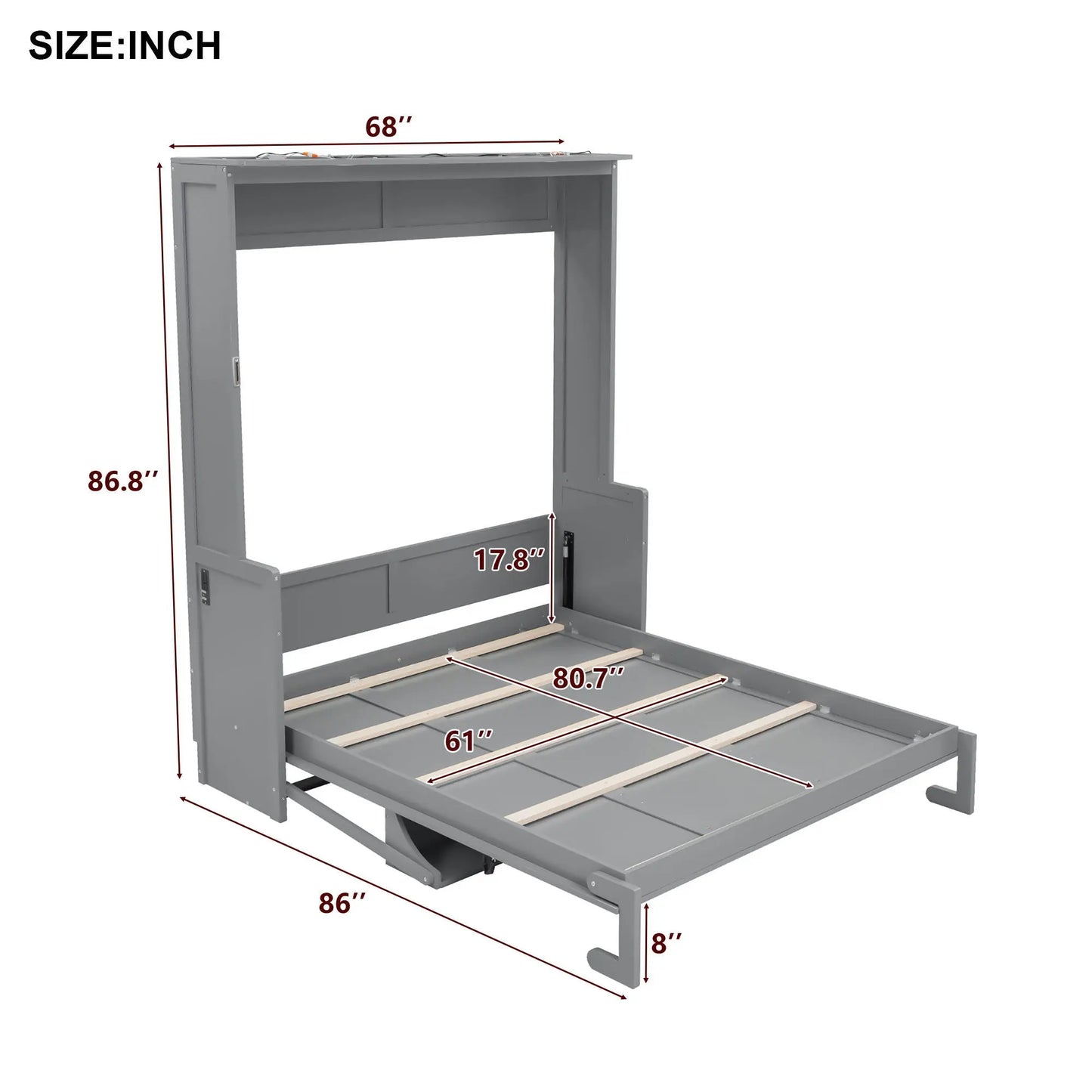 Murphy Bed With Desk, LED Lights & USB Charging Station Dreamland
