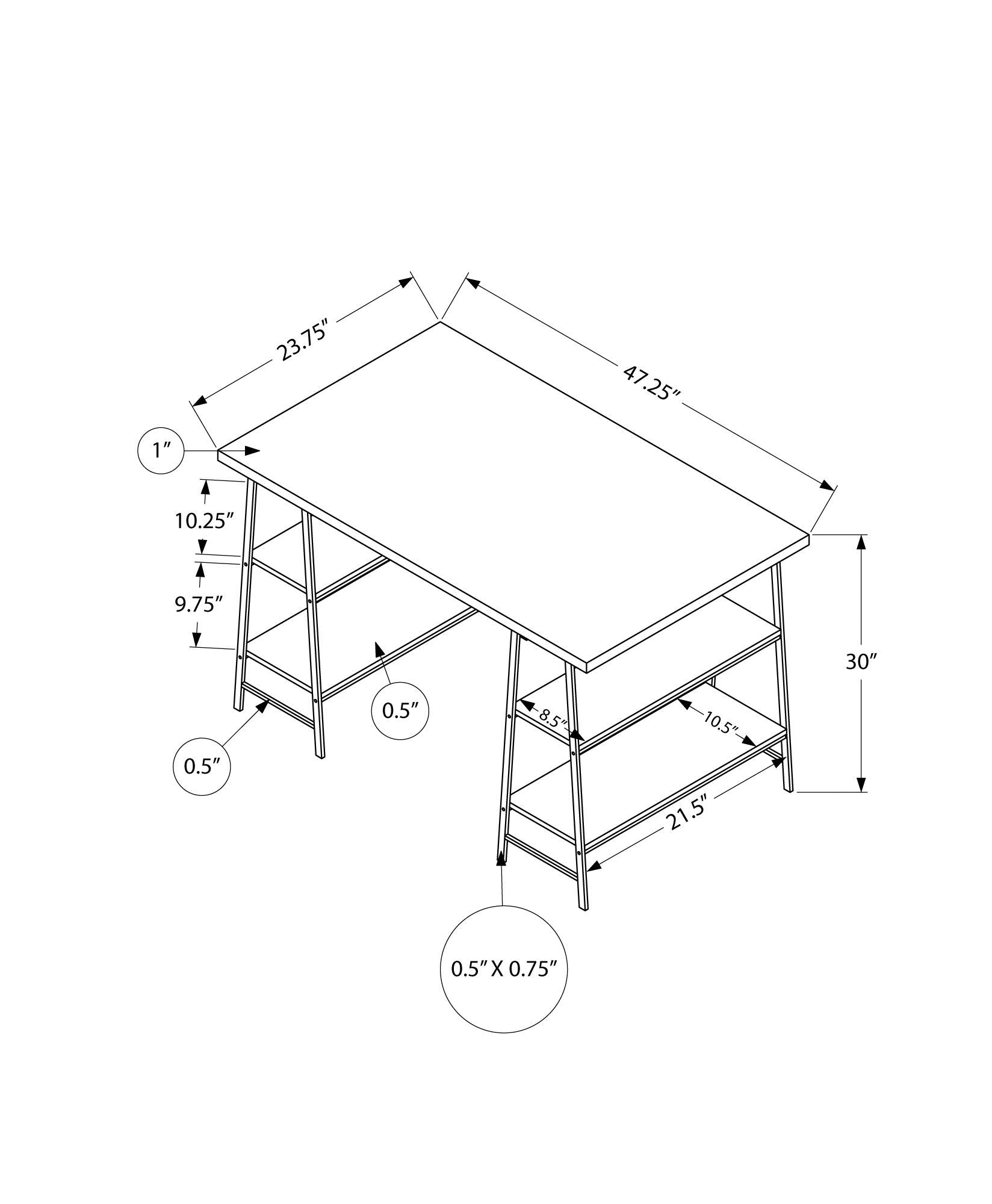 Computer Desk For Home Office, Laptop, Storage Shelves, Contemporary & Modern 8th Street