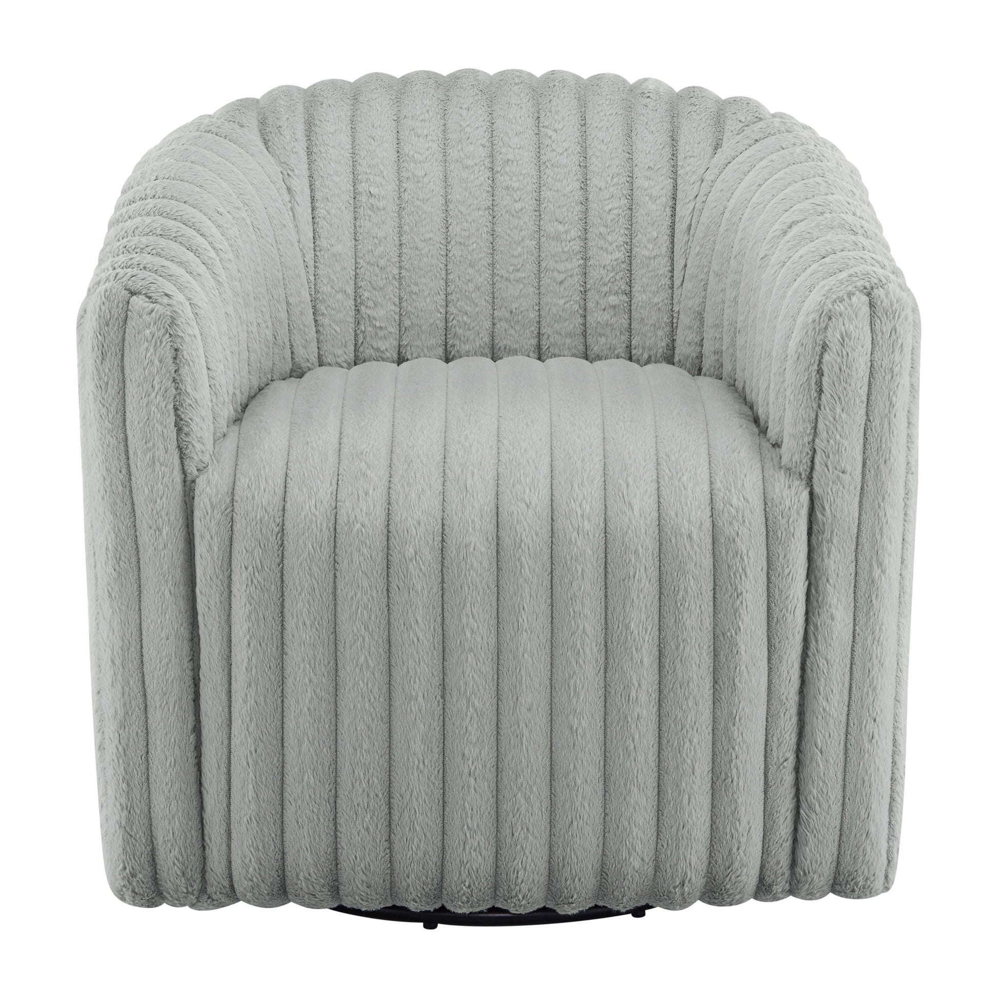 Alexa - Barrel Swivel Chair - Gray Ridgecrest Home