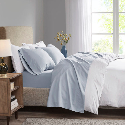 All Season Moisture Wicking Lightweight Sheet Set - Blue Madison Park