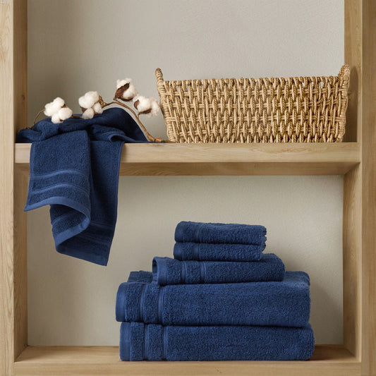 400GSM Essential Bundle Quick Dry 6 Piece Towel Set - Indigo Super Listing