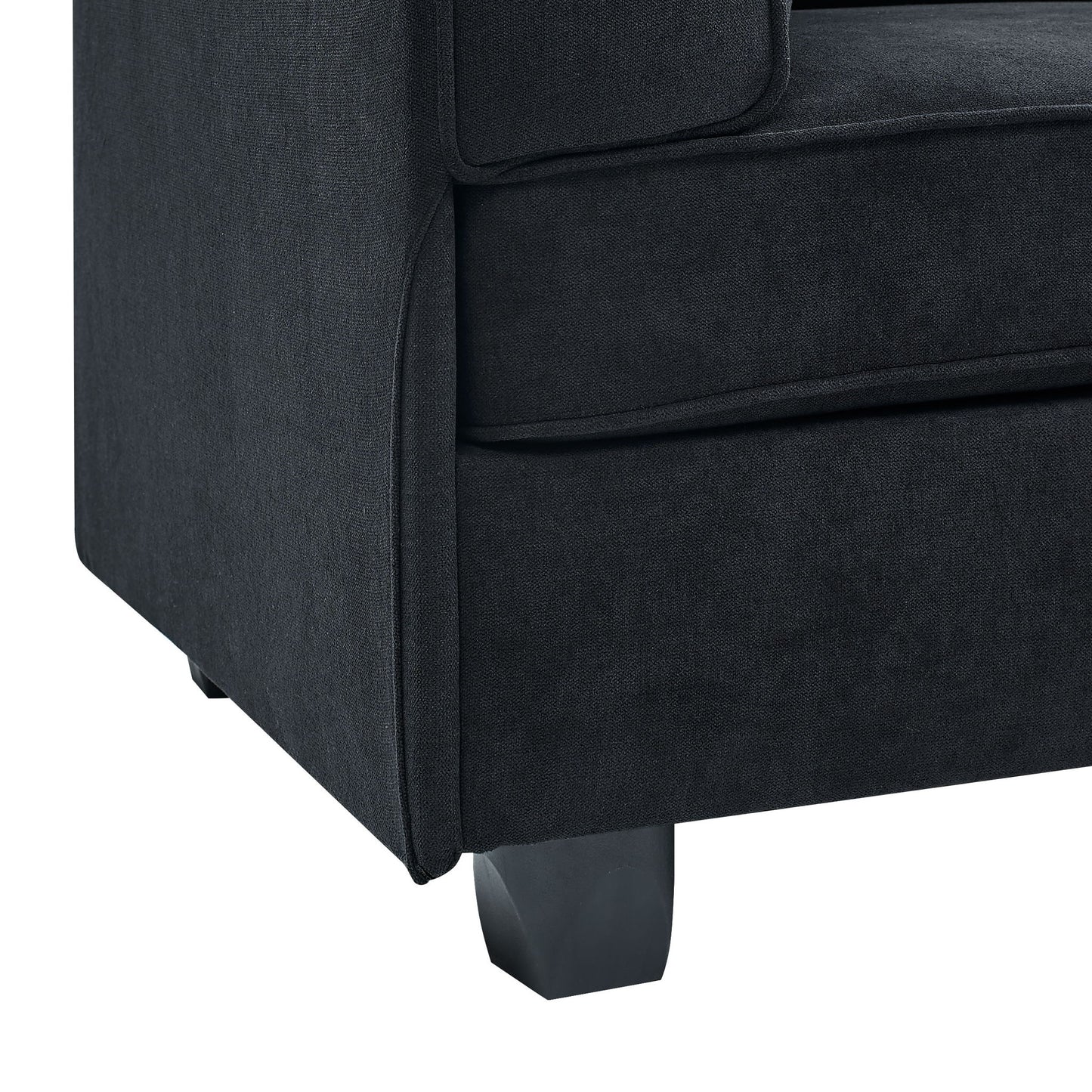 Upholstered Modular Sectional - Black Home Essentials