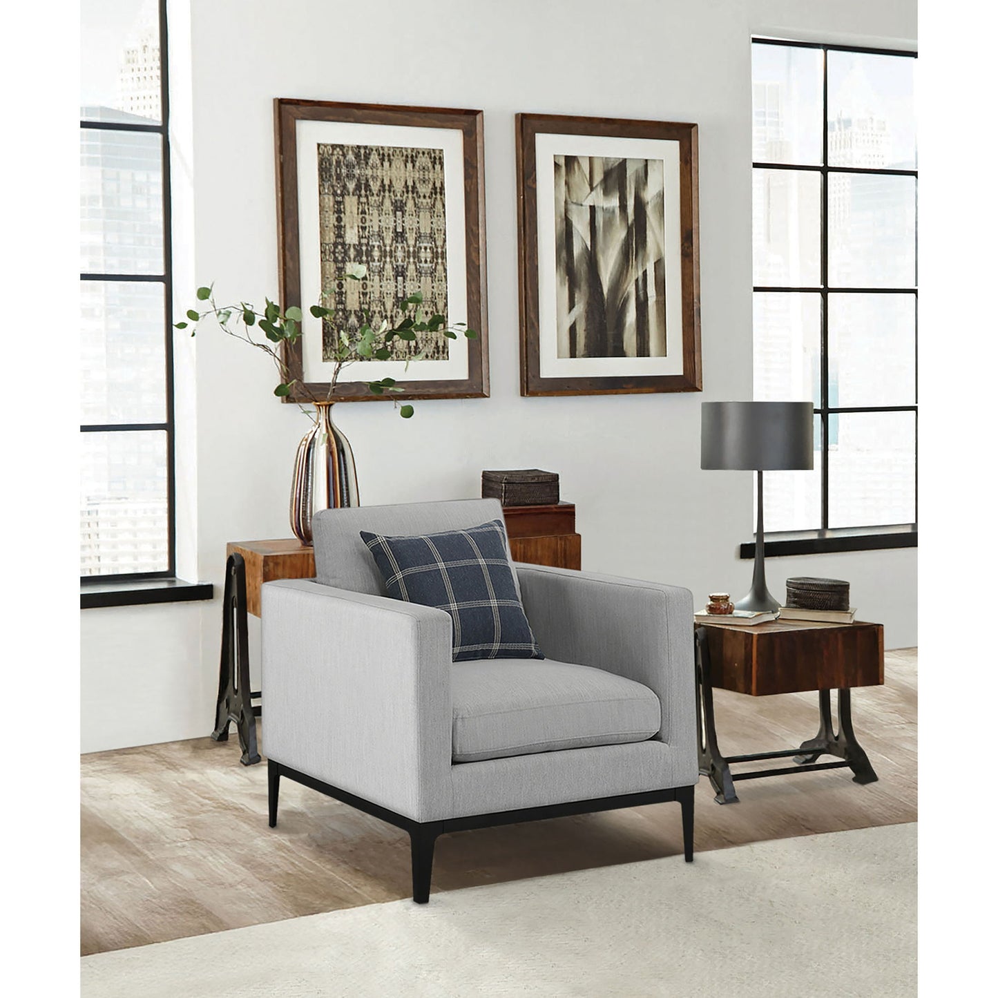 Saba - Upholstered Chair With Reversible Cushions - Gray Furniture Max