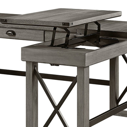 Talmar - Marble Top Weathered Writing Desk With Lift Top Acme