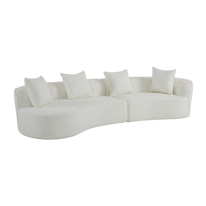 Elegant Curved Sectional Sofa With Full Foam Comfort Noble House