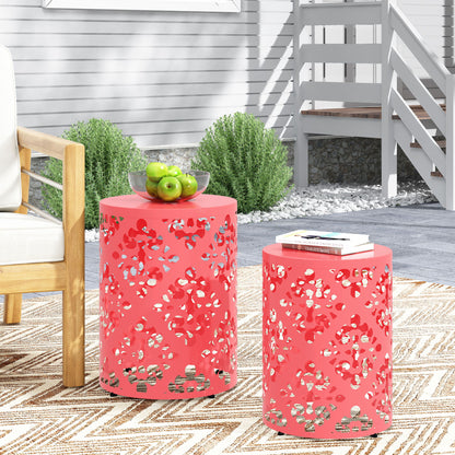 Outdoor Metal Modern Design End Table Noble House