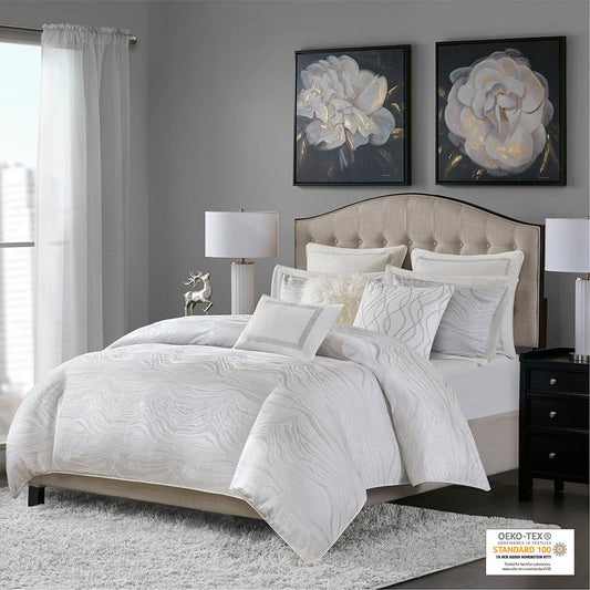 Hollywood Glam - King Comforter Set - White