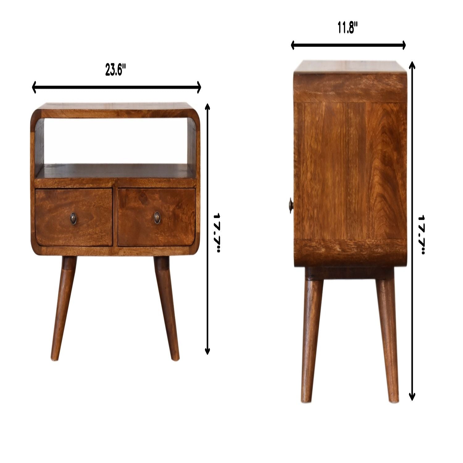 Solid Wood Curved Media Unit Artisan Furniture