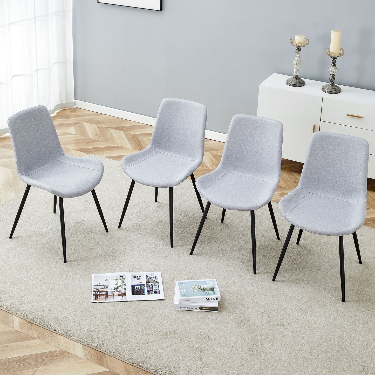 Modern Medieval Style Restaurant Cushioned Chairs With Suede Backrests Home Essentials