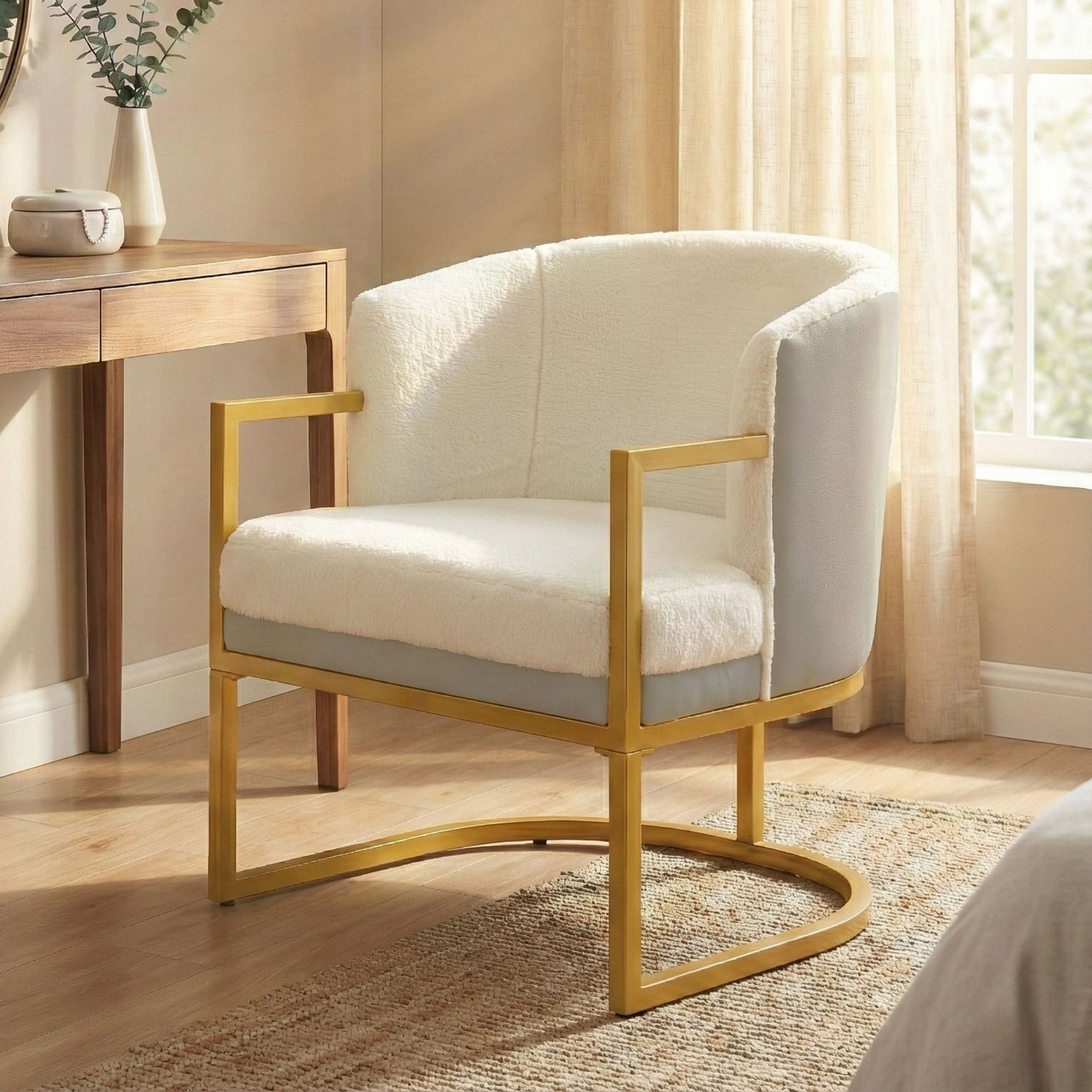Upholstered Reading Accent Armchair For Living Room Noble House