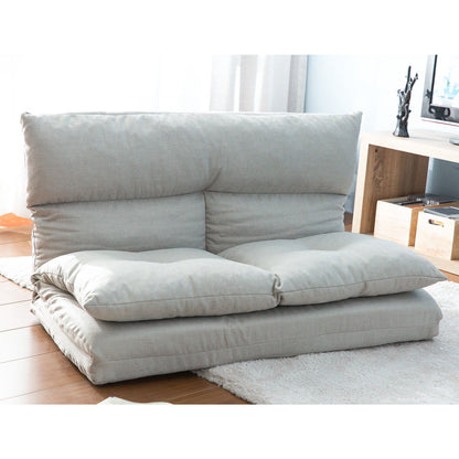 Fabric Folding Chaise Lounge Floor Sofa - Gray