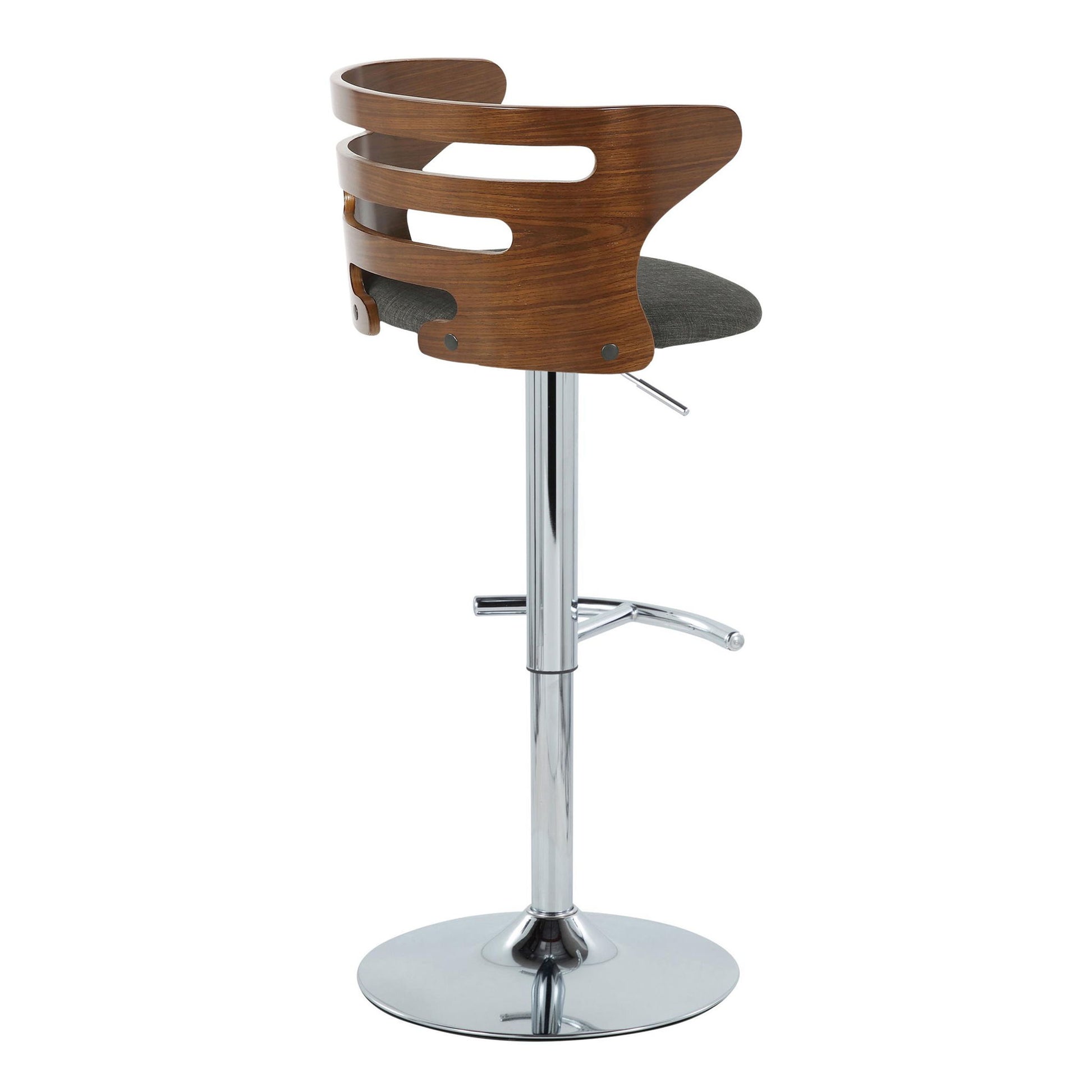 Cosi - Mid Century Modern Adjustable Barstool With Swivel & Rounded T Footrest (Set of 2) Lumi Source