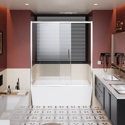 Single Sliding Shower Door For Bathtub With And Handle - Chrome Daily Nest