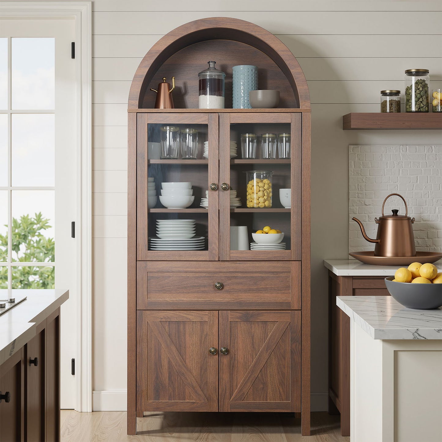 Retro Dome Cabinet With Large Storage Space Home Essentials