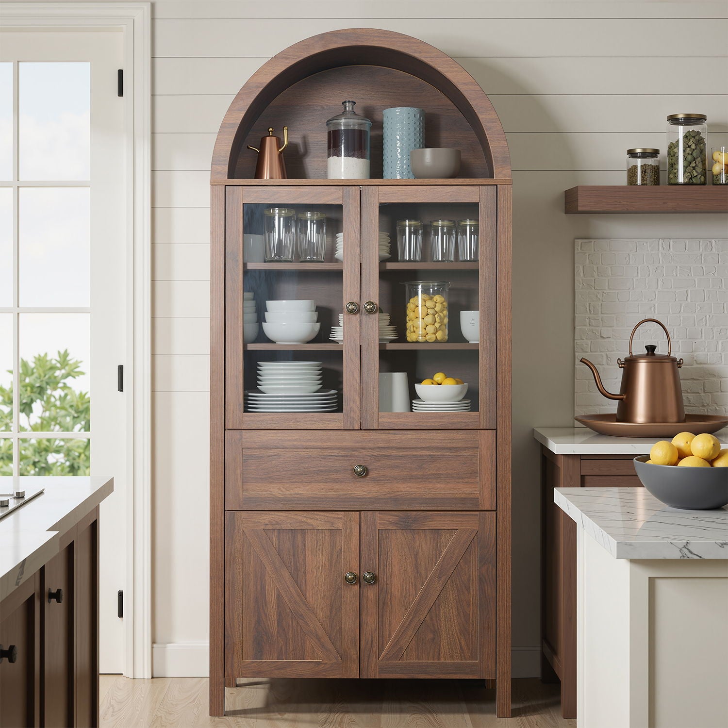 Retro Dome Cabinet With Large Storage Space Home Essentials
