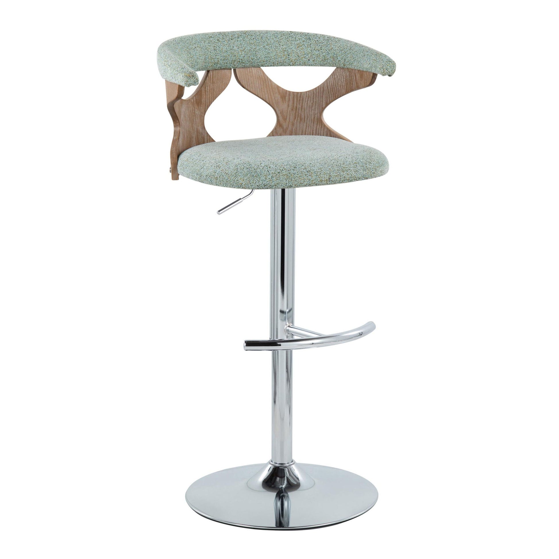 Gardenia - Contemporary Adjustable Barstool With Swivel / Rounded T Footrest (Set of 2) Lumi Source