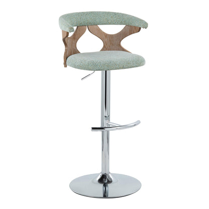 Gardenia - Contemporary Adjustable Barstool With Swivel / Rounded T Footrest (Set of 2) Lumi Source