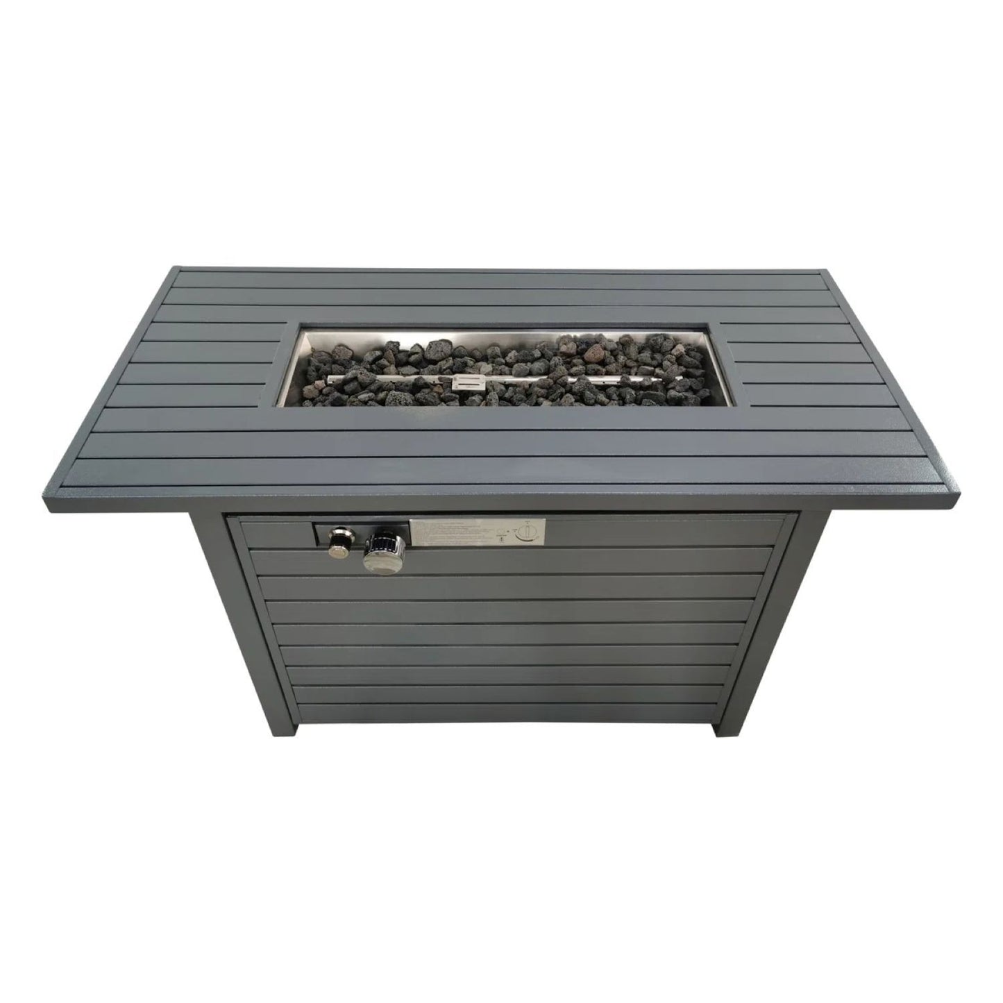 Propane Outdoor Fire Pit Table With Lid - Gray LSI Patio Furniture