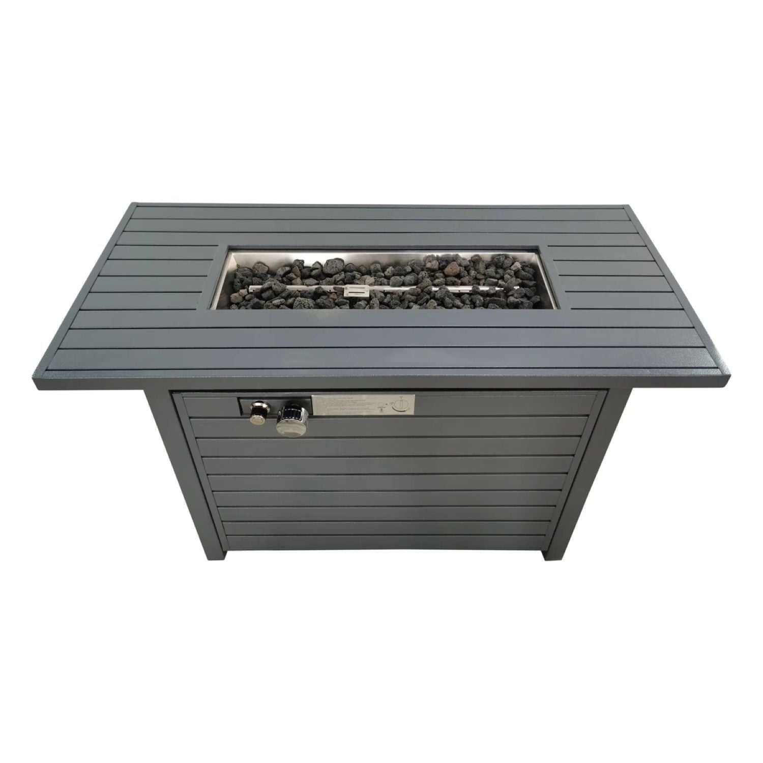 Propane Outdoor Fire Pit Table With Lid - Gray LSI Patio Furniture