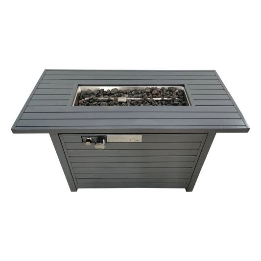 Propane Outdoor Fire Pit Table With Lid - Gray LSI Patio Furniture