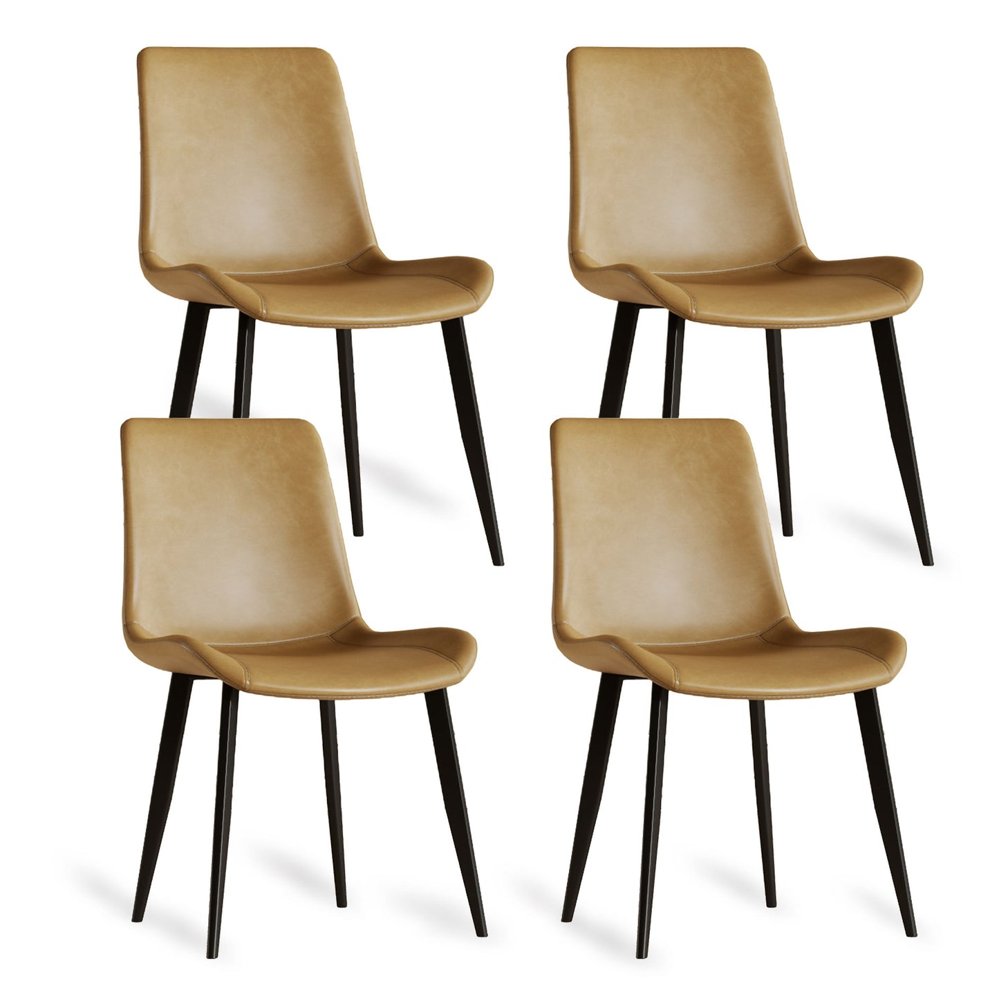 Dining Chairs With Carbon Steel Legs (Set of 4) - Brown Home Essentials