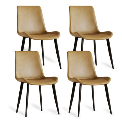 Dining Chairs With Carbon Steel Legs (Set of 4) - Brown Home Essentials