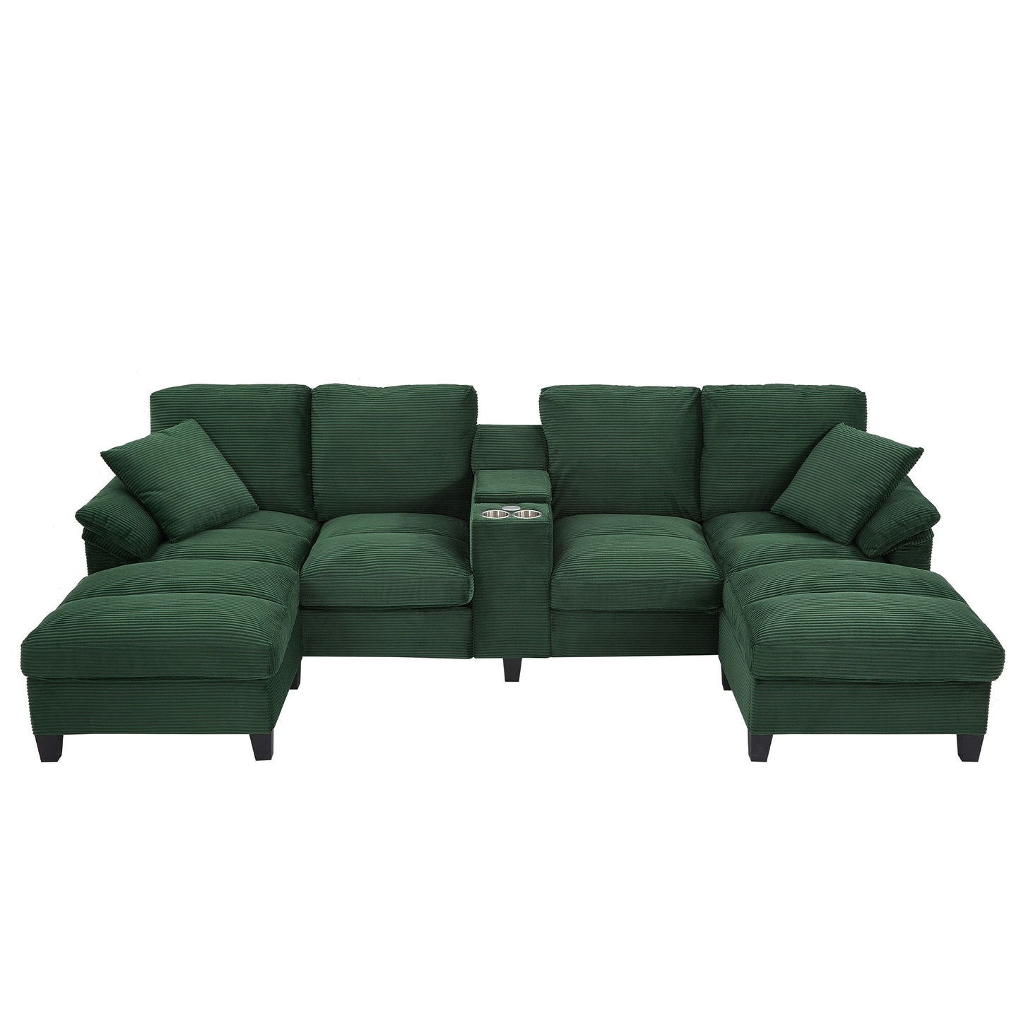 Modern U-Shaped Sectional Sofa With Storage Ottomans Hearth and Haven