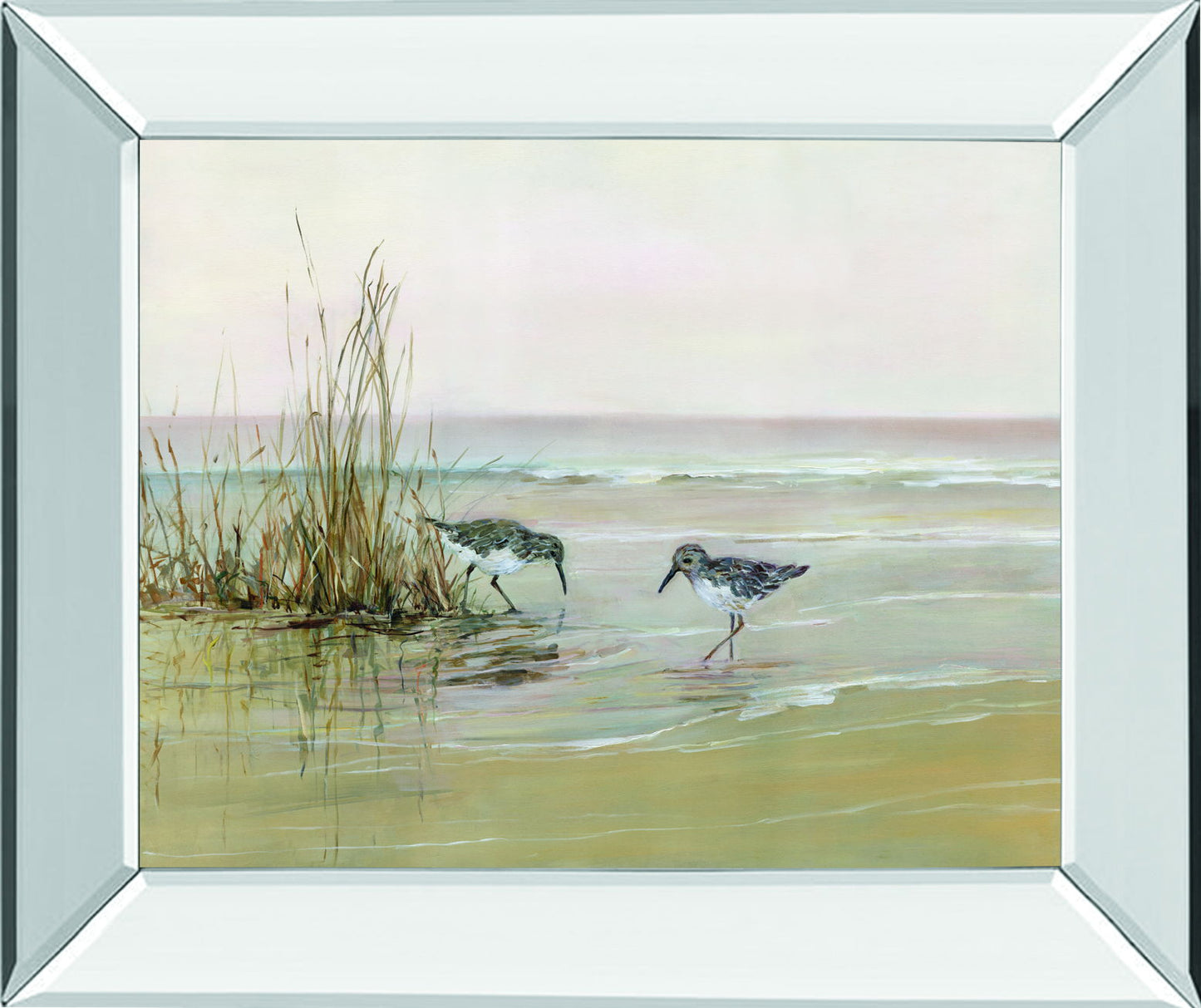 Early Risers I By Sally Swatland - Mirror Framed Print Wall Art - Beige