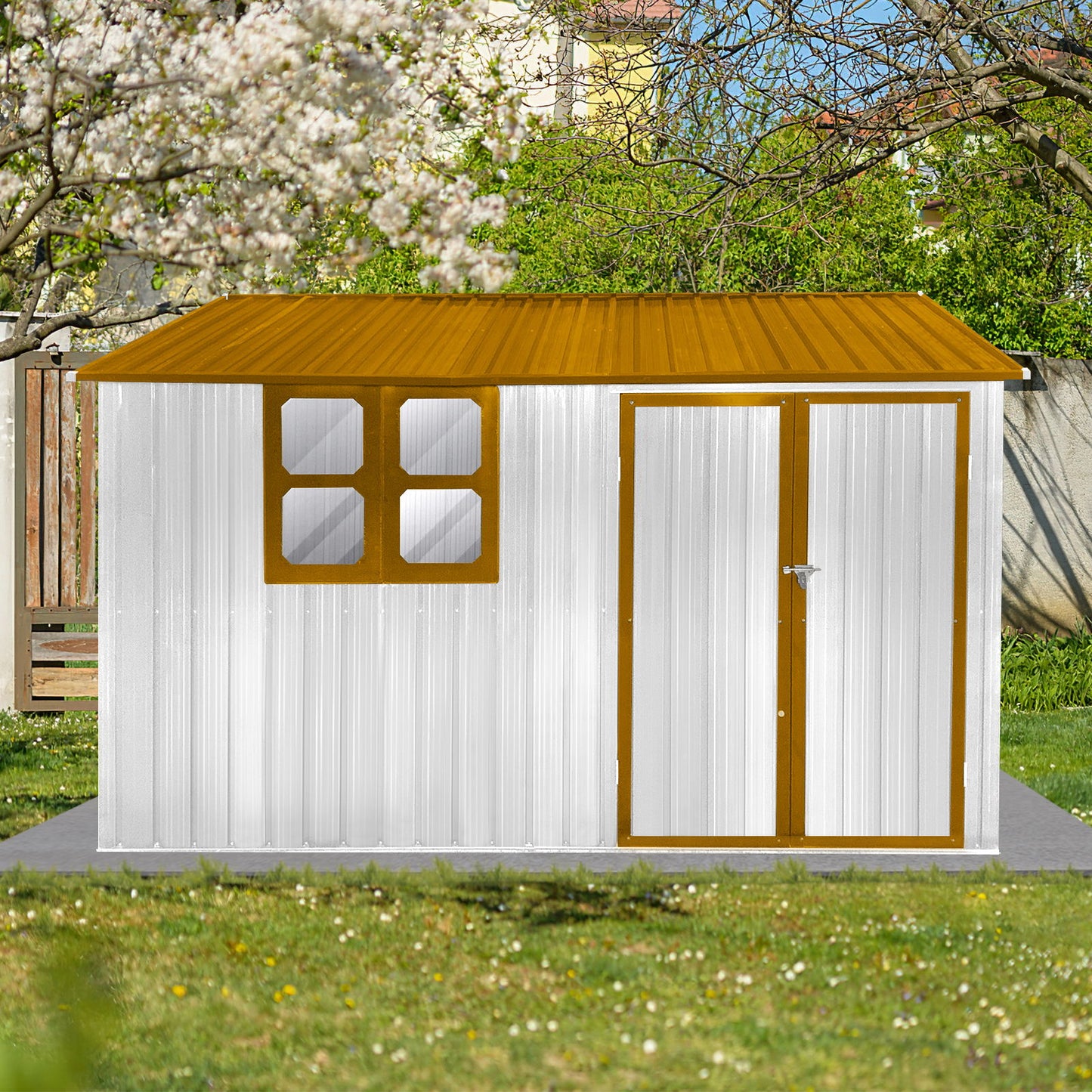 10' x 8' Garden Sheds Outdoor Storage Sheds With Window Daily Nest