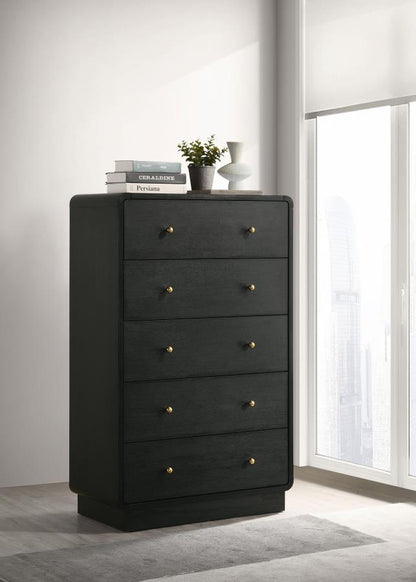 Cavelle - 5-Drawer Chest Of Drawers - Black Coaster Fine Furniture