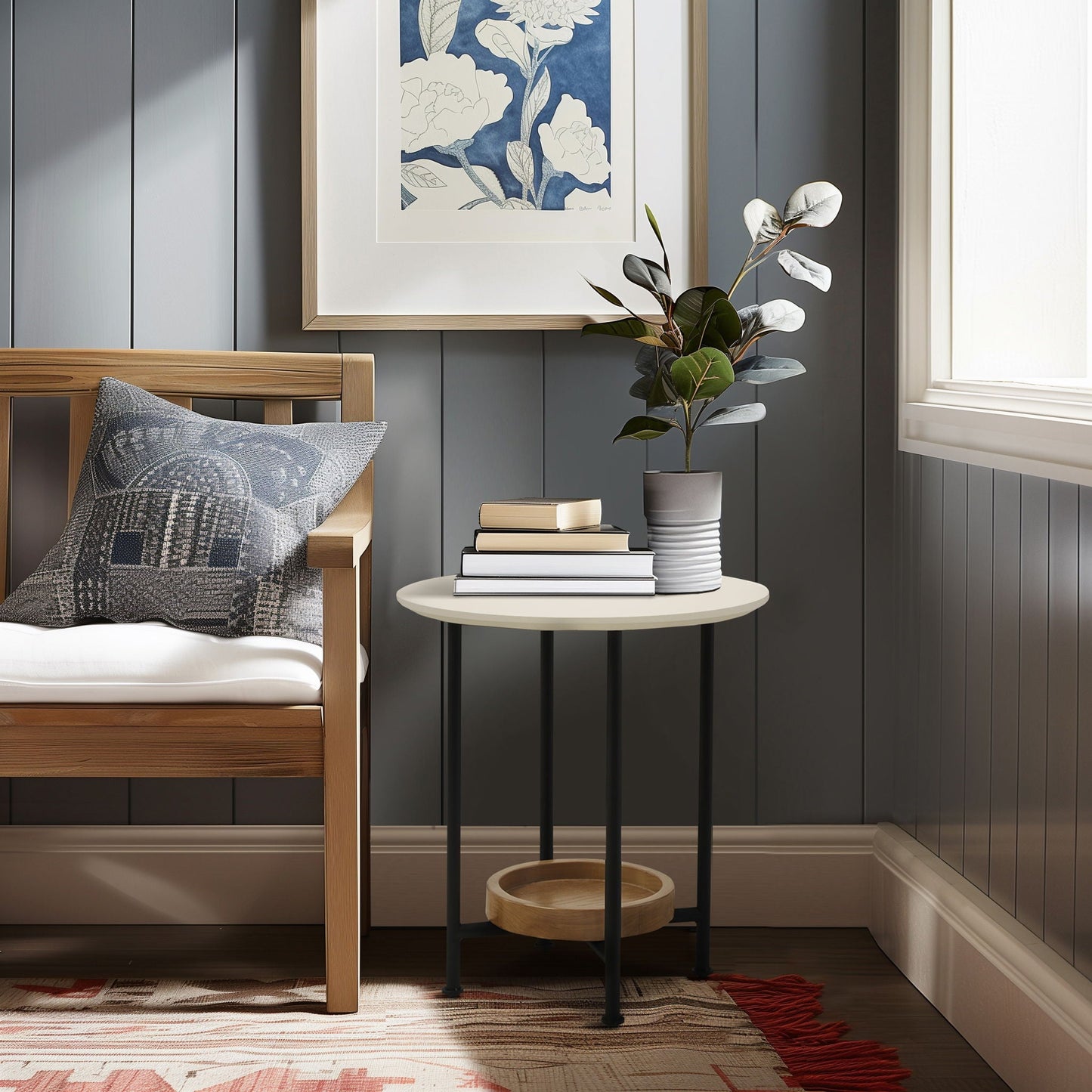 Beaumont - End Table - White / Natural Madison Park