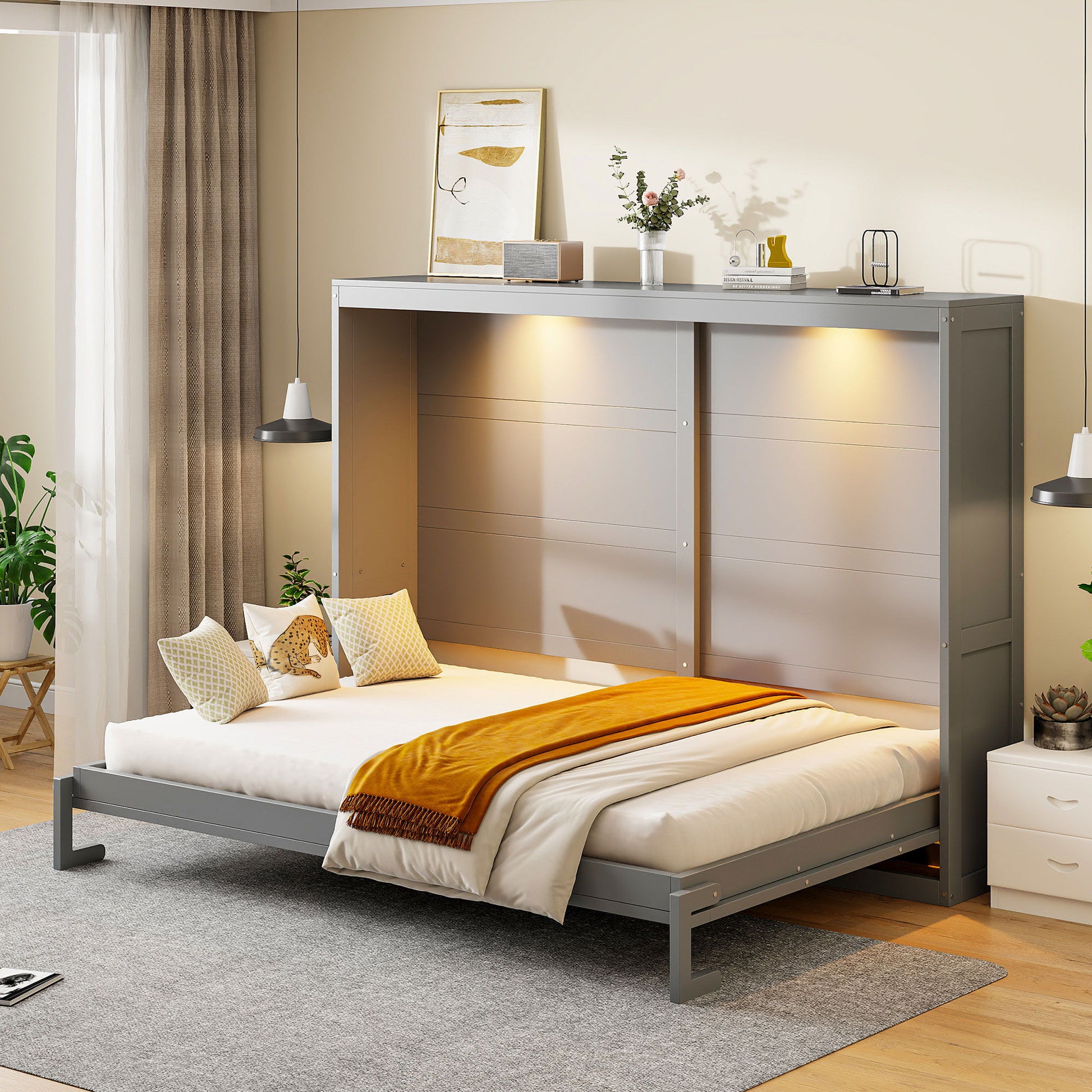 Murphy Wall Bed Modern Design With LED Lights DreamHaus