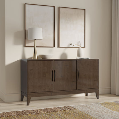 Harper - 3 Door Sideboard Buffet / Storage Cabinet - Walnut Brown Simpli-Home