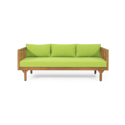 Claremont - 3 Seater Daybed Teak Acacia Wood Water Resistant Cushions Noble House