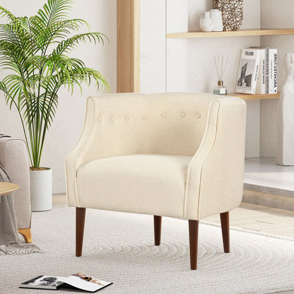 Contemporary Upholstered Club Chair With Button Tufting Noble House
