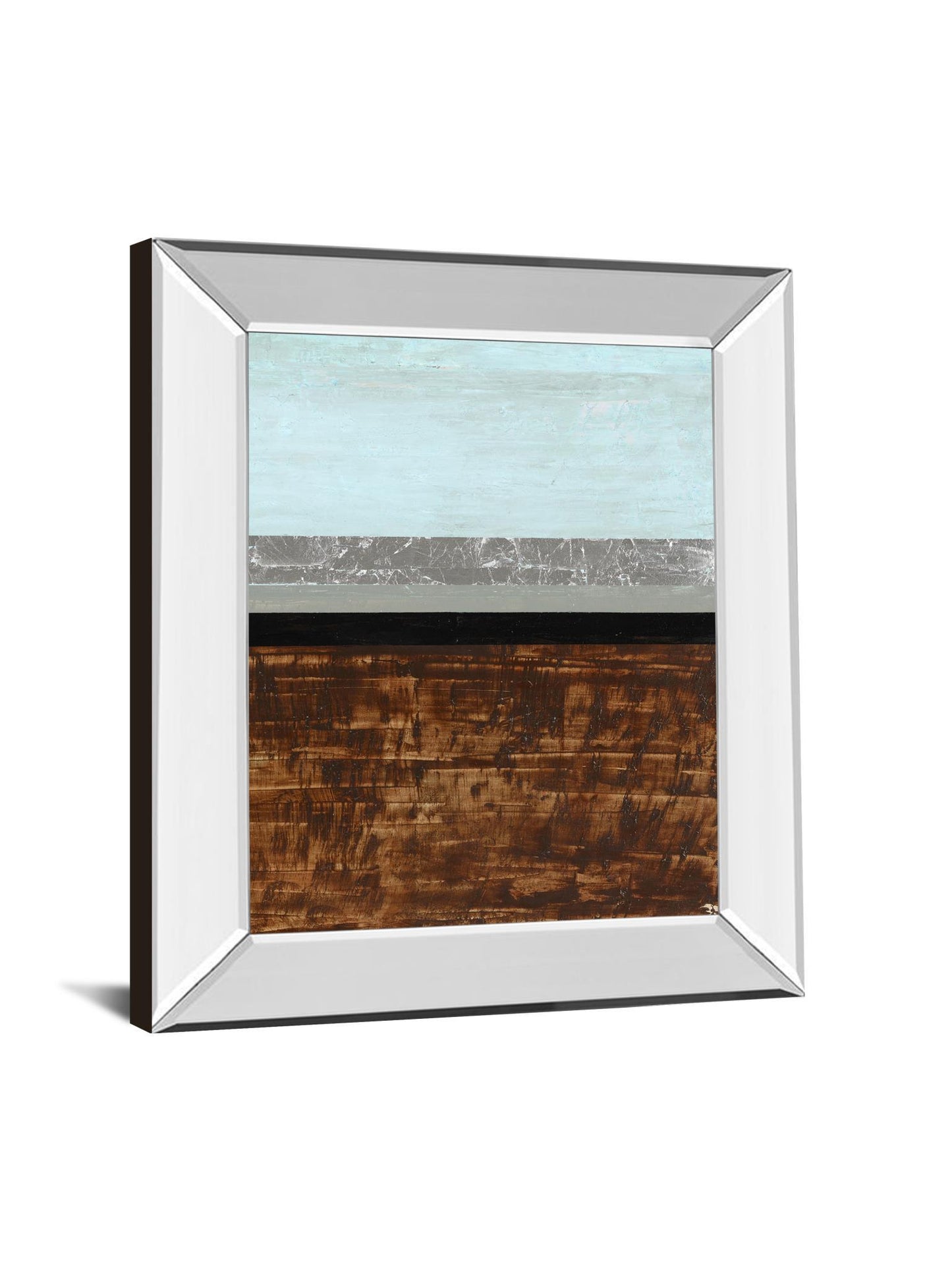 Textured Light Il By Natalie Avondet - Mirror Framed Print Wall Art - Dark Brown