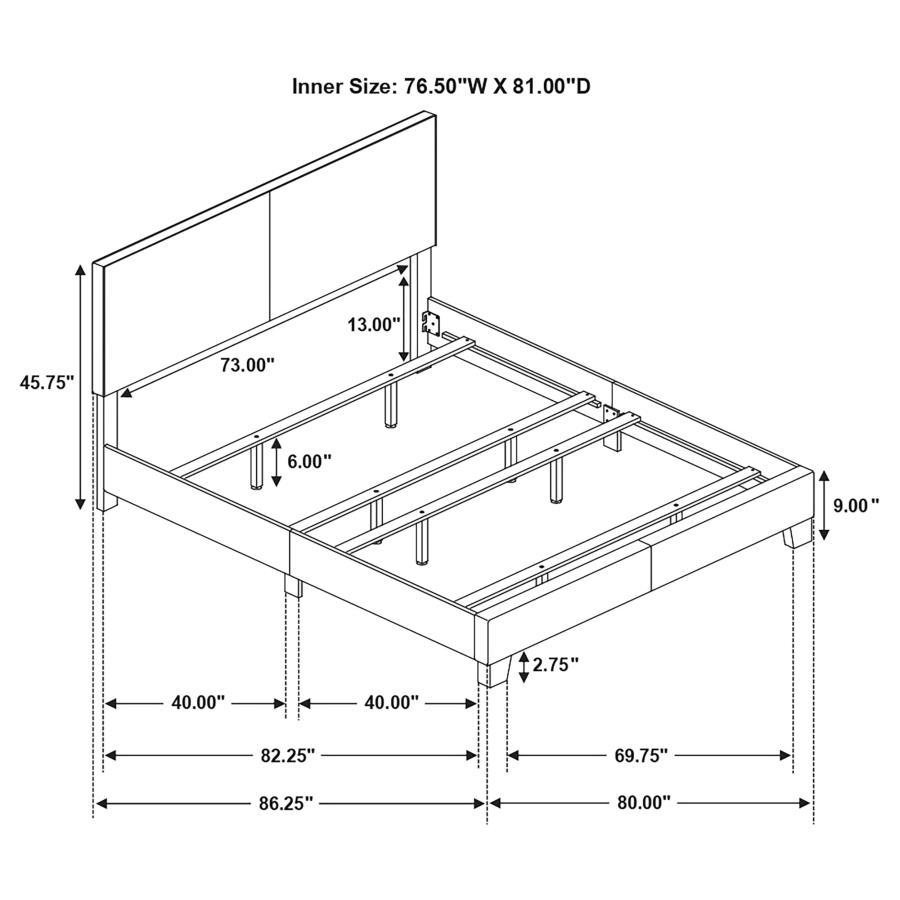 Dorian - Upholstered Panel Bed CoasterEveryday