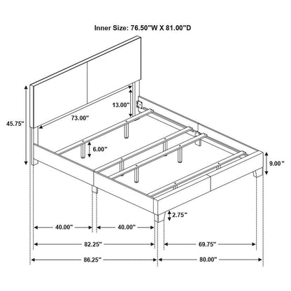 Dorian - Upholstered Panel Bed CoasterEveryday