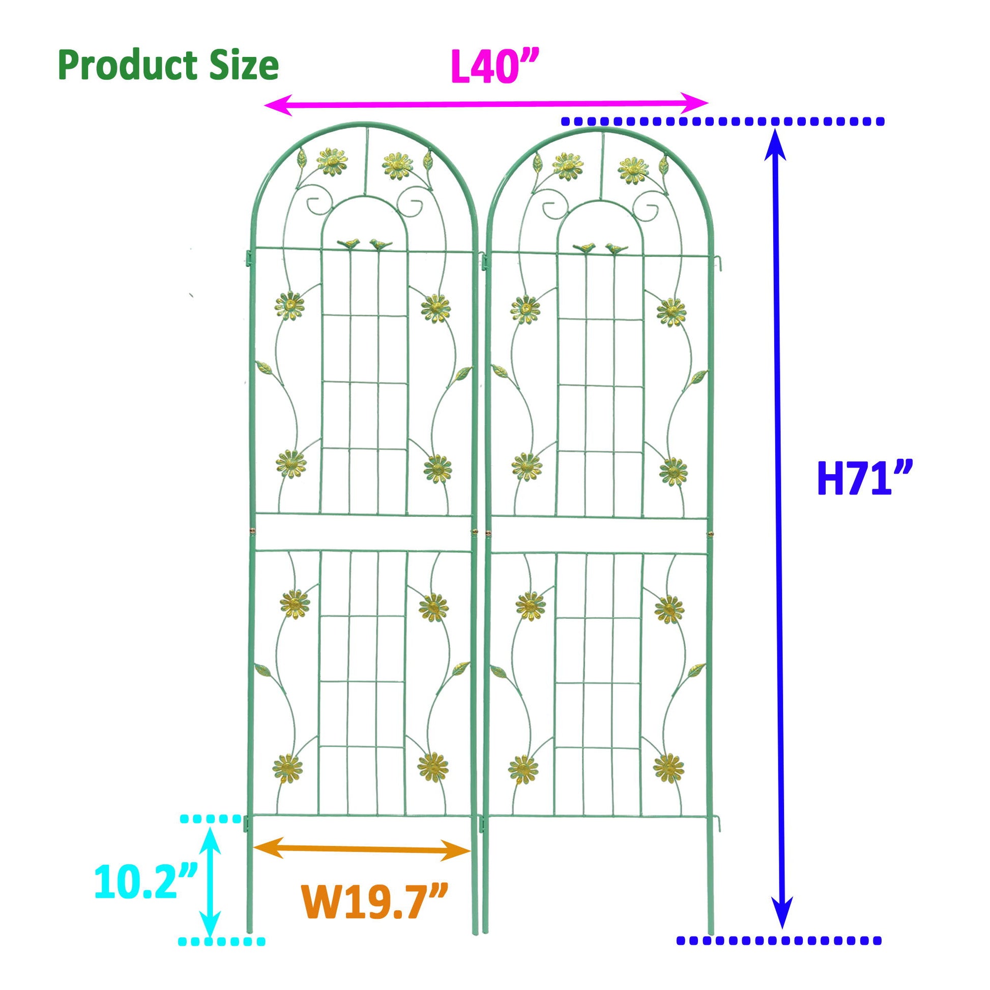 Metal Garden Trellis Rustproof Trellis For Climbing Plant Outdoor Flower Support Daily Nest