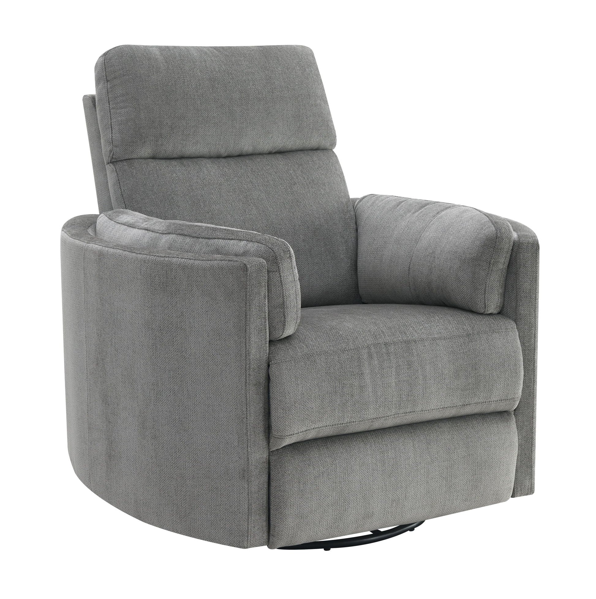 Sagen - Chenille Glider Recliner With Swivel Acme