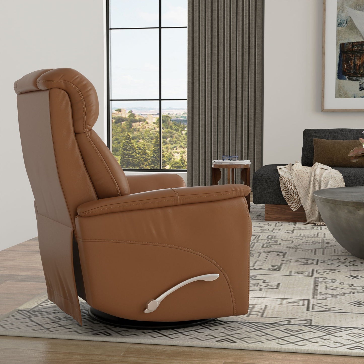 Bentley - Swivel Glider Recliner With Manual Adjustable Headrest & Footrest Home Essentials