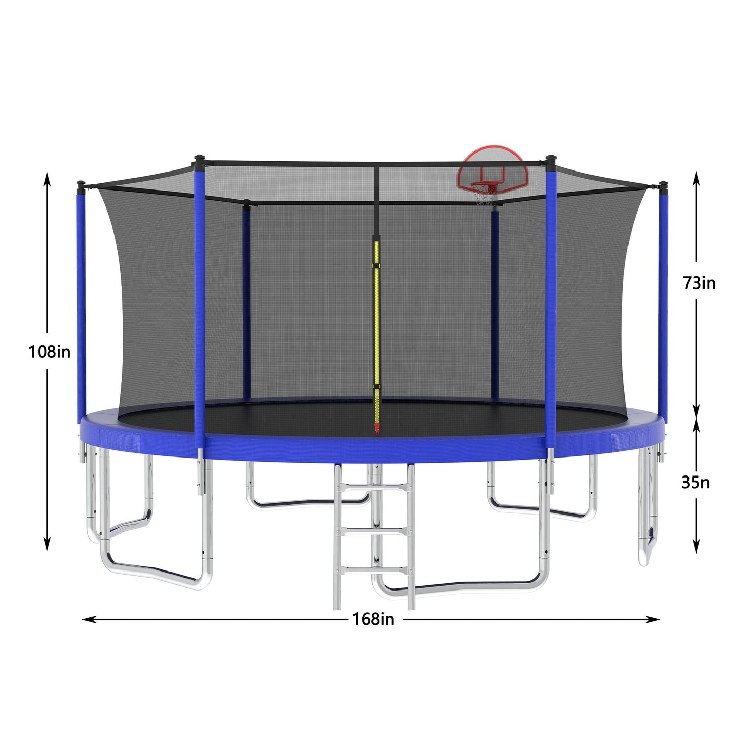 14Ft For Kids Children With Safety Enclosure Net Outdoor Backyards Large Recreational Trampoline - Blue Daily Nest