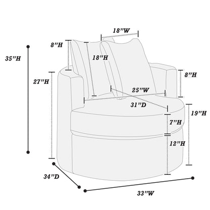 Swivel Upholstered Accent Chair For Living Room Home Essentials