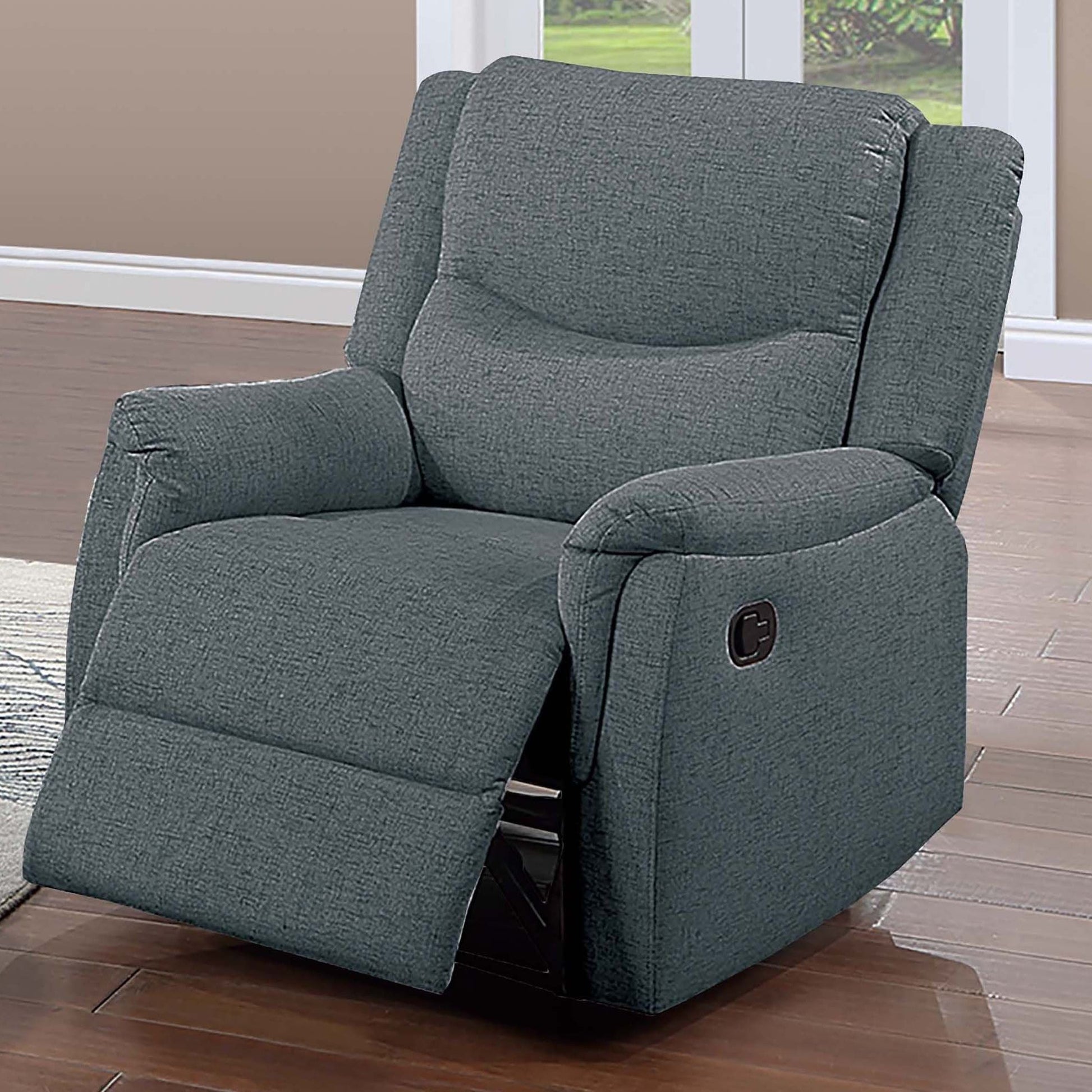 Manual Recliner With Upholstered Seat And Backrest Supportive Headrest Home Essentials
